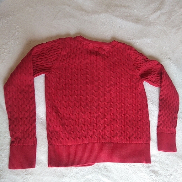 Girls GAP Red Cable Knit Buttoned Cotton Cardigan size 10 - Picture 3 of 5